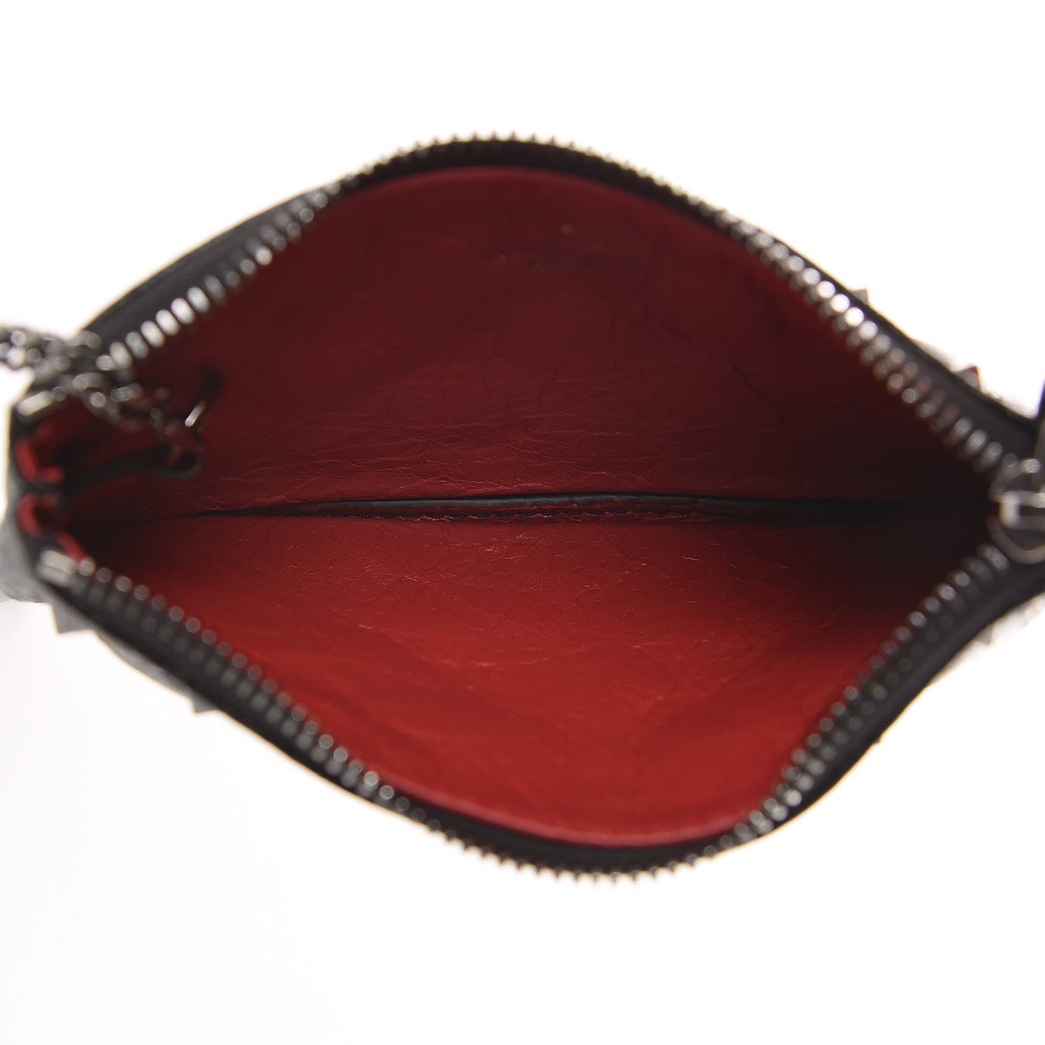 Valentino Garavani Craquele Nappa Rockstud Spike Key Pouch Black 5 of 7