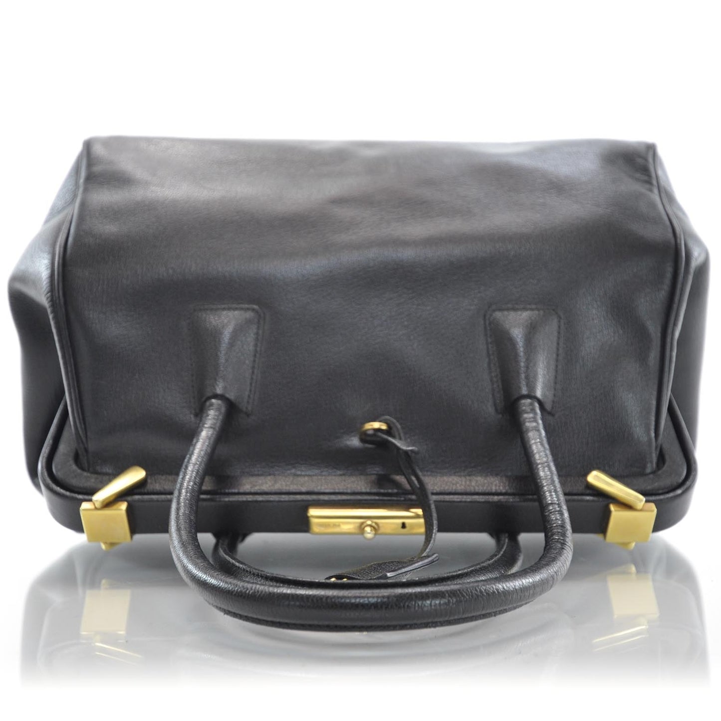 Goatskin Cerniera Doctor Bag Black