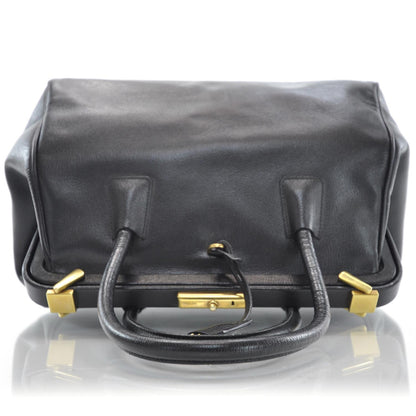 Prada Goatskin Cerniera Doctor Bag Black 5 of 9