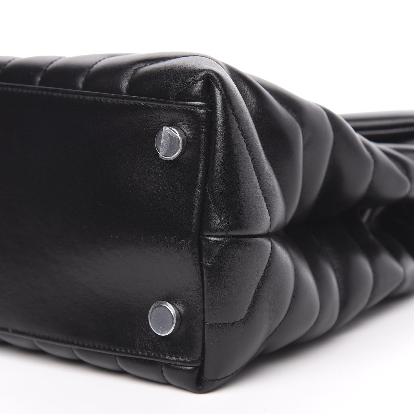 Calfskin Y Quilted Monogram Large Loulou Chain Satchel Black