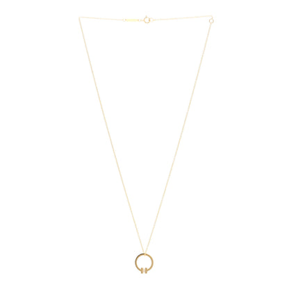Tiffany 18K Yellow Gold Diamond T Baguette Pendant Necklace 3 of 6