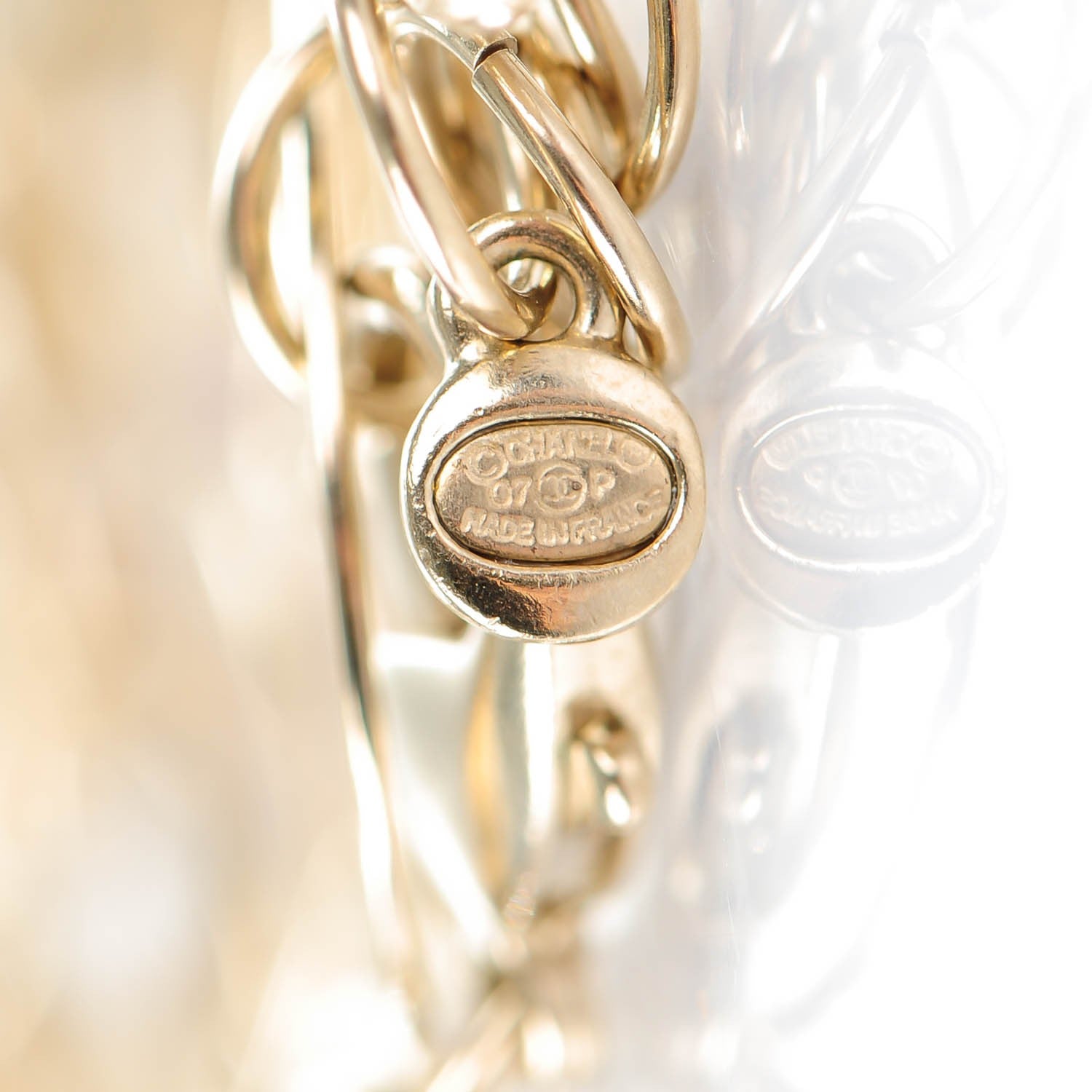 Chanel Pearl CC Long Necklace Pink Gold 6 of 7