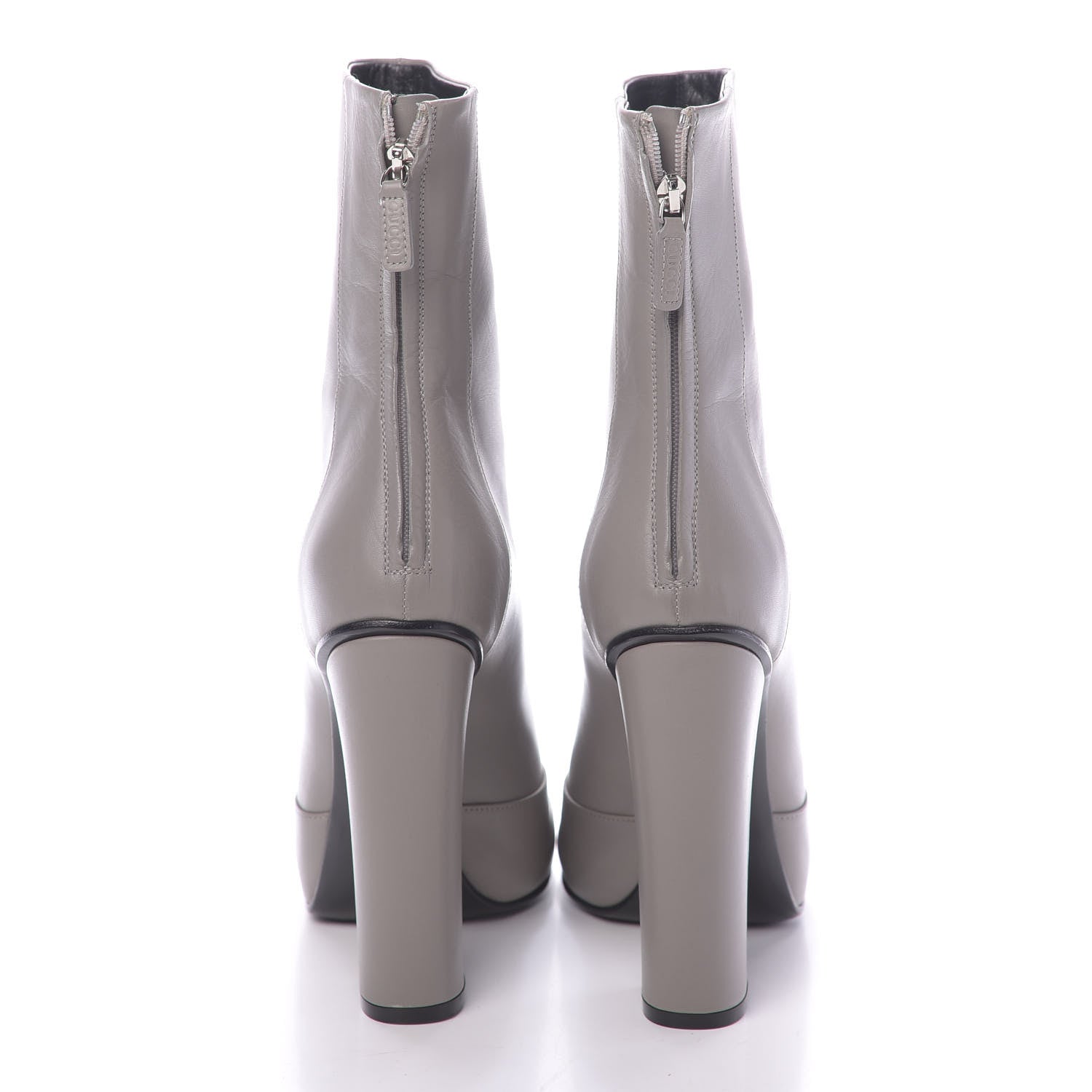 Gucci Calfskin Twiggy Horsebit Boot 38.5 Storm Grey 7 of 10