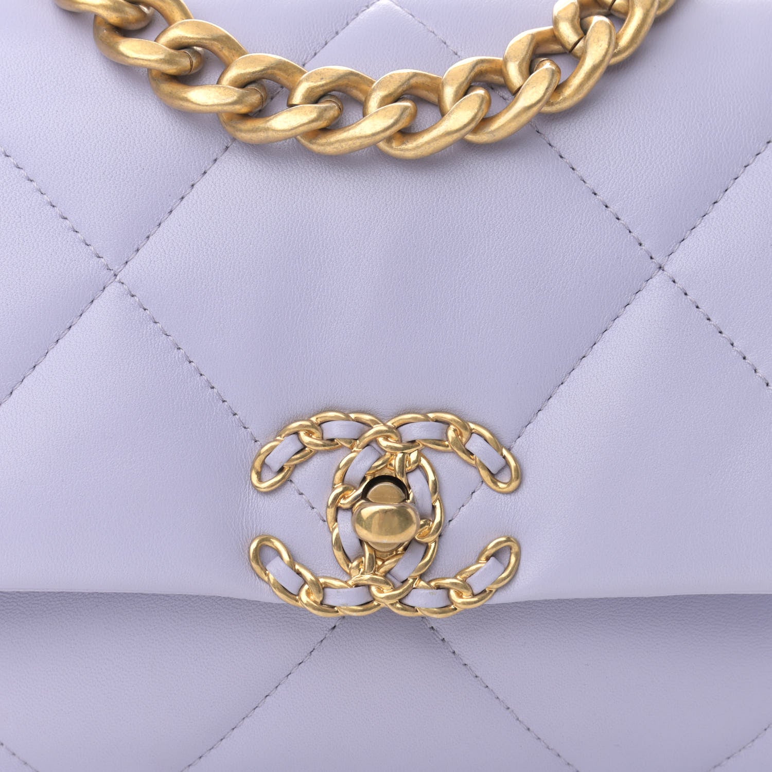Chanel Lambskin Quilted Medium Chanel 19 Flap Light Purple 8 of 12