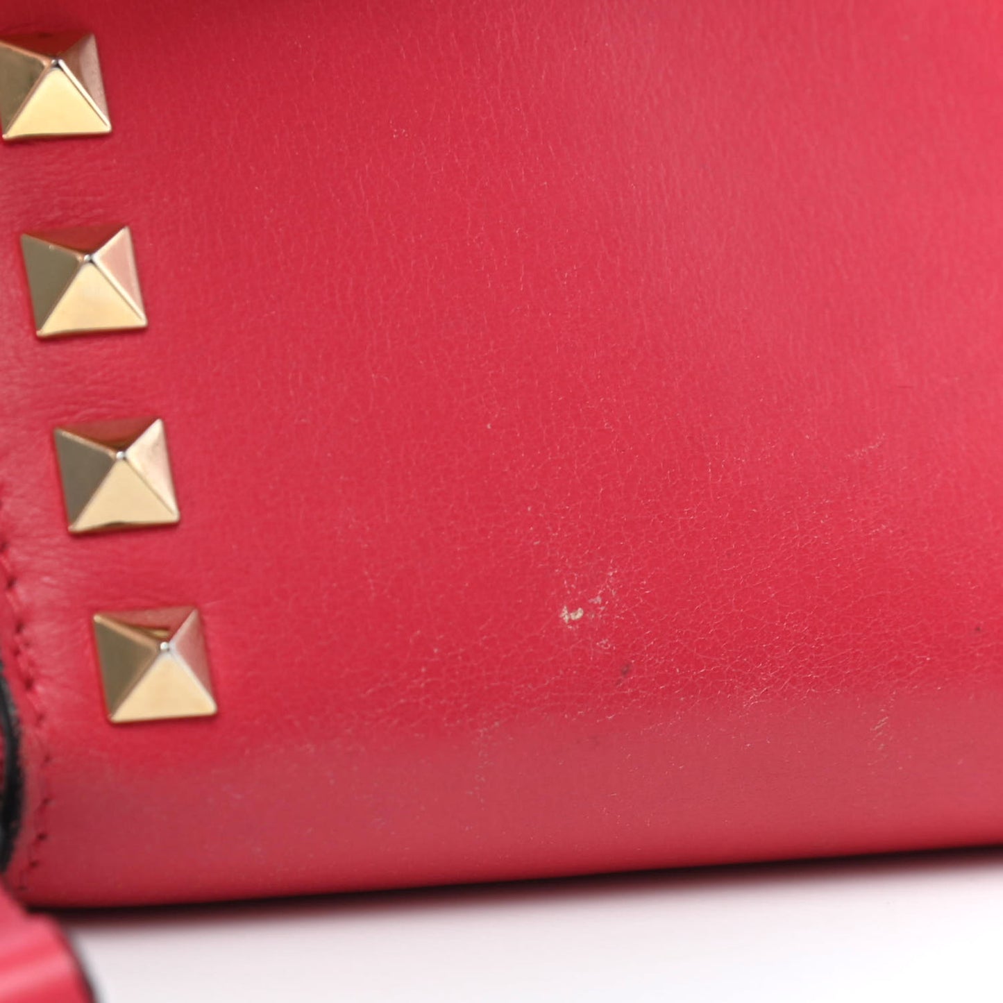 Calfskin Rockstud Zip Around Wallet Deep Rose