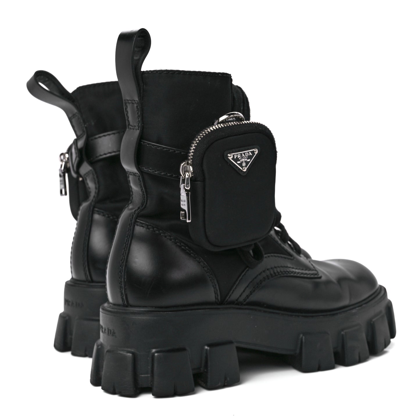 Spazzolato Rois Re-Nylon Metal Triangle Logo Mens Monolith Pouch Pocket 60mm Combat Boots 6 Black