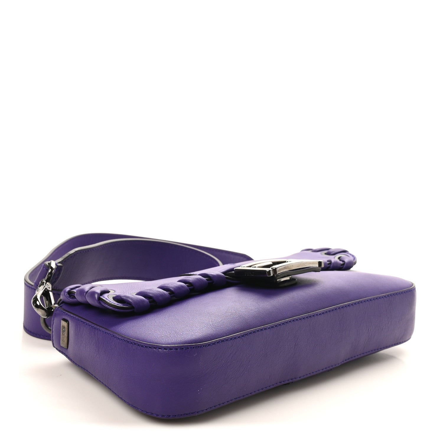 Fendi Vitello Dolce Lace Up Baguette Purple Rain 4 of 10