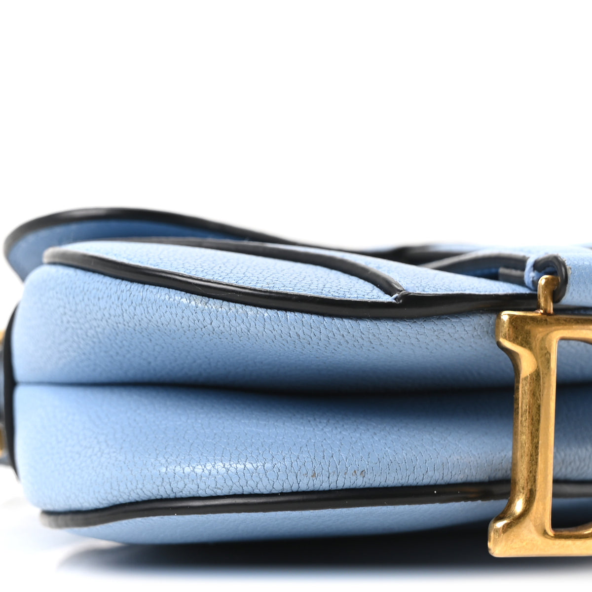 Goatskin Micro Saddle Bag Cloud Blue