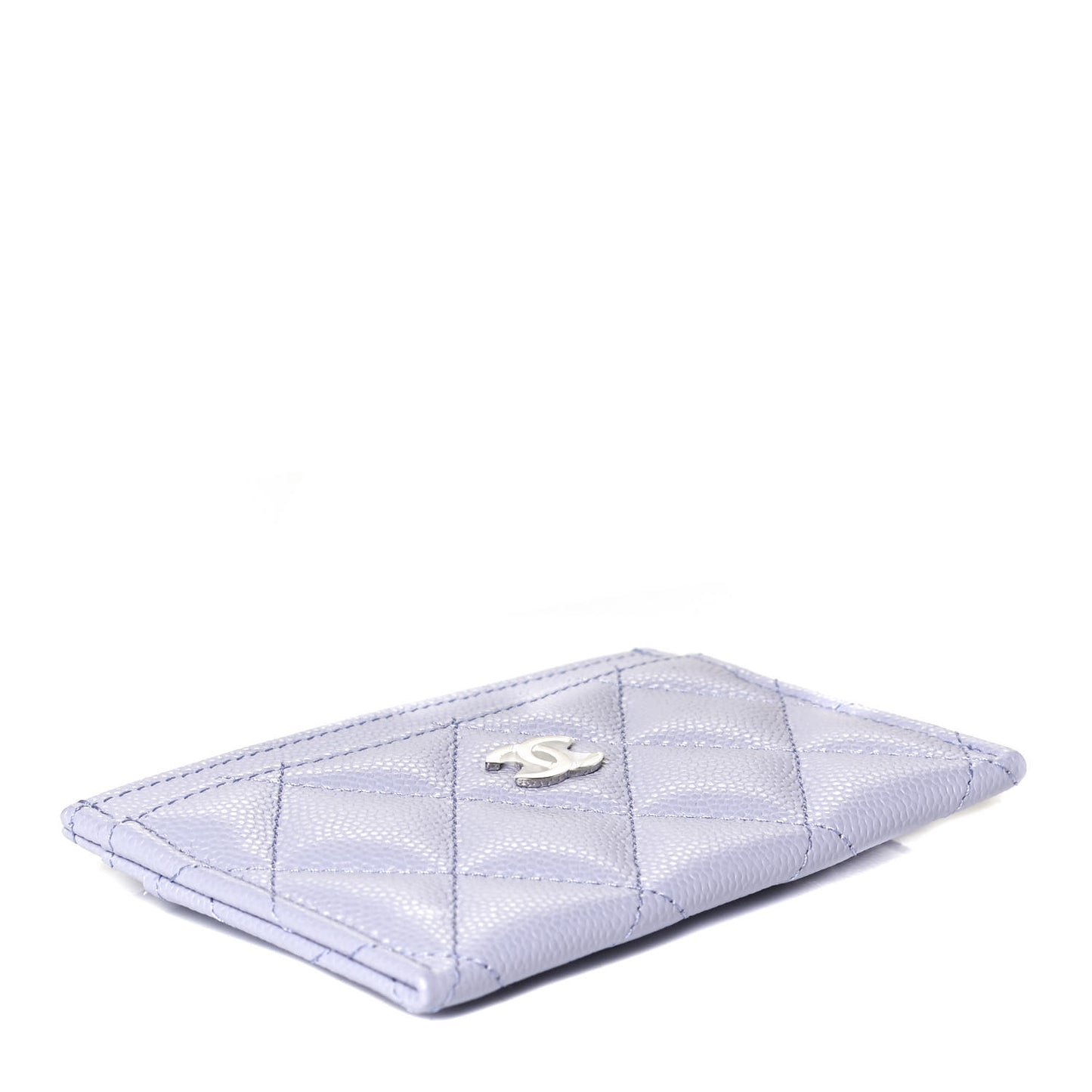 Caviar Quilted Card Holder Light Purple