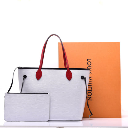 Louis Vuitton Epi Neverfull MM White Scarlet Black 9 of 9