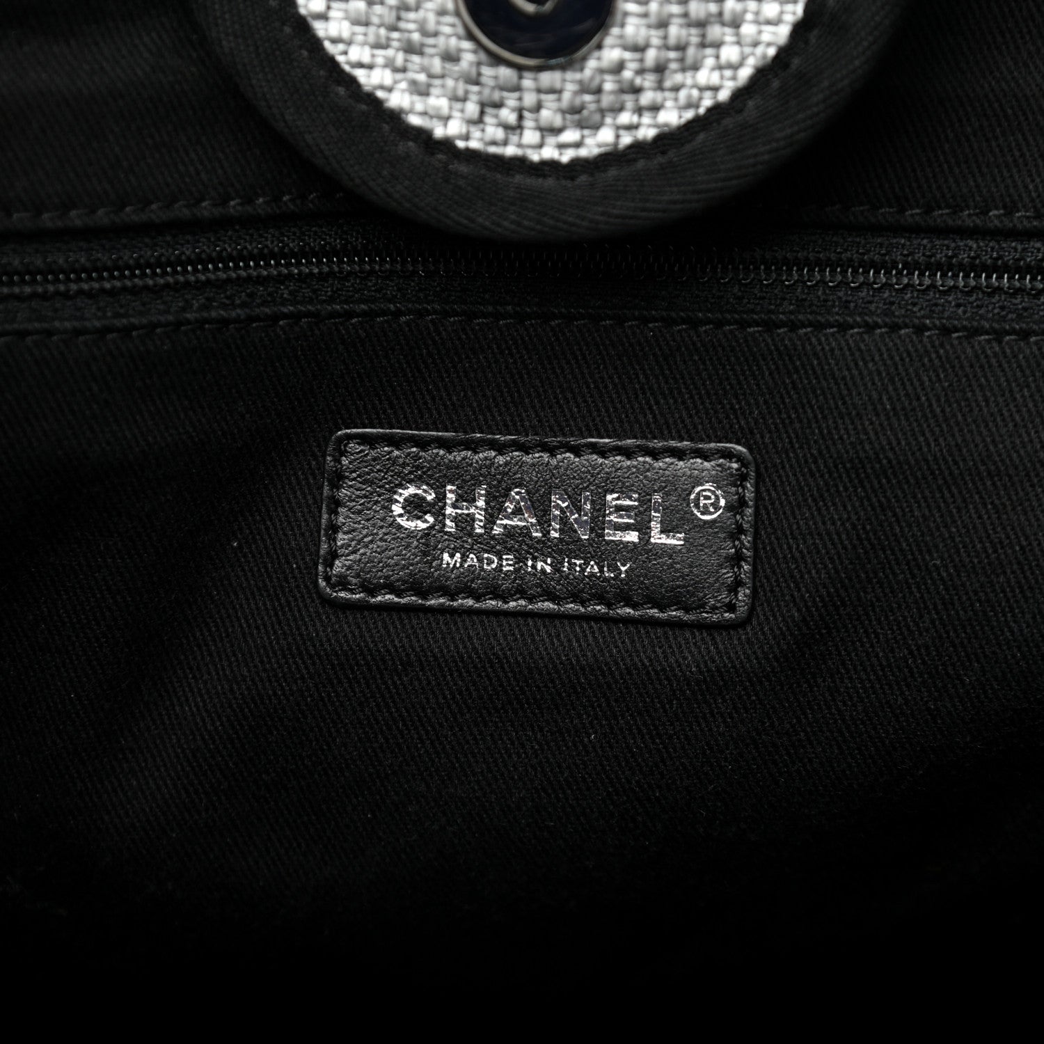 Chanel Woven Straw Raffia Large Deauville Tote Grey 6 of 12