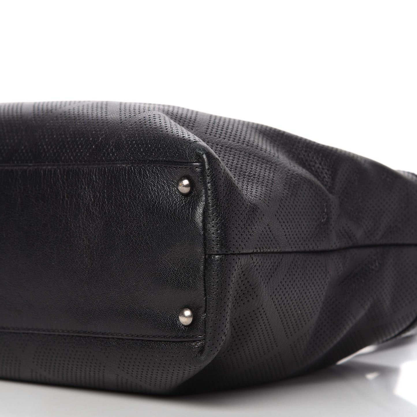 Goatskin Perforated Large CC Tote Black