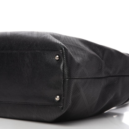 Chanel Goatskin Perforated Large CC Tote Black 7 of 10