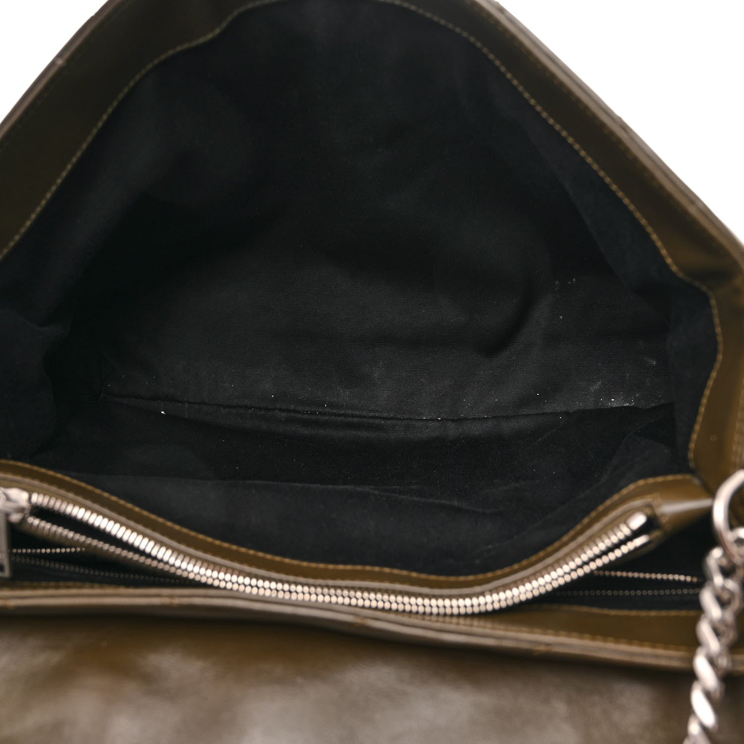 Saint Laurent Calfskin Y Quilted Monogram Large Loulou Chain Satchel Kaki Fonce 8 of 25