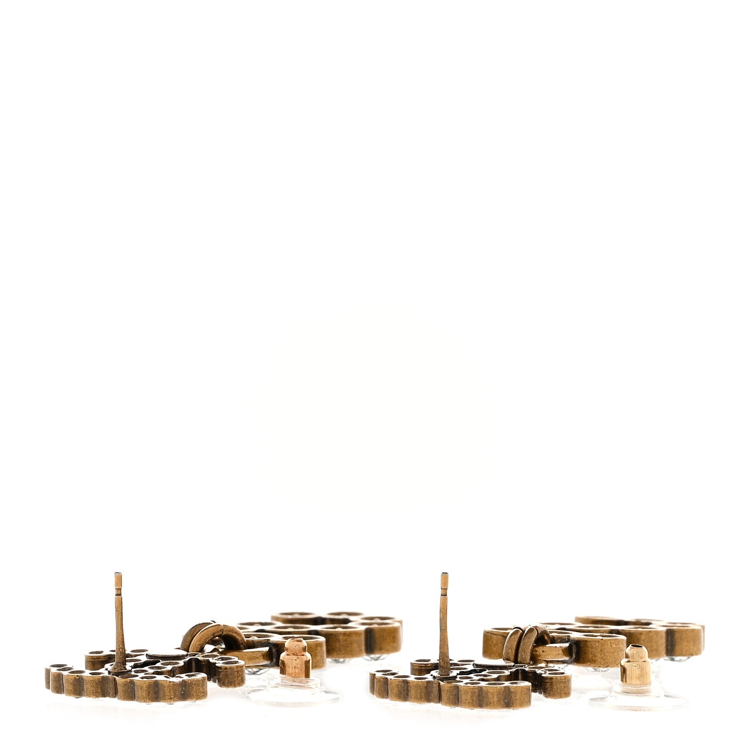 Chanel Metal Crystal City of Lights No 5 Drop Earrings Gold 4 of 5