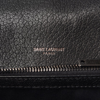 Saint Laurent Sheepskin Matelasse Chevron Monogram Medium College Bag Black 7 of 8