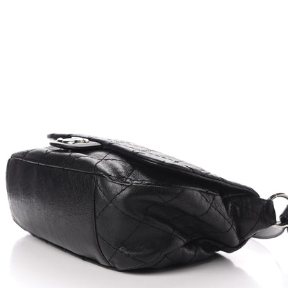 Chanel Glazed Calfskin XL On The Road Flap Black 7 of 12