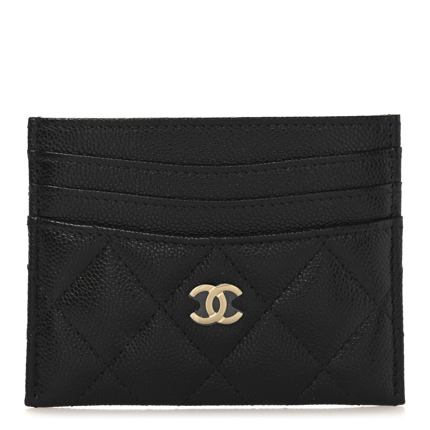 Caviar Quilted Business Card Holder Black