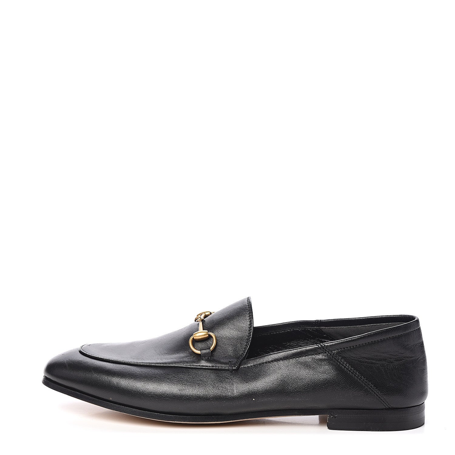 Gucci Lambskin Womens Brixton Horsebit Loafers 40 Black 1 of 8