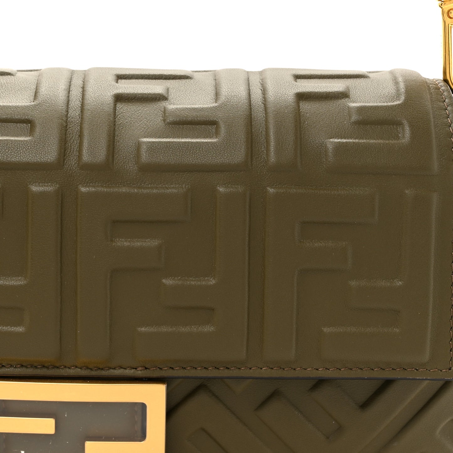 Nappa FF 1974 Embossed Baguette Avocado