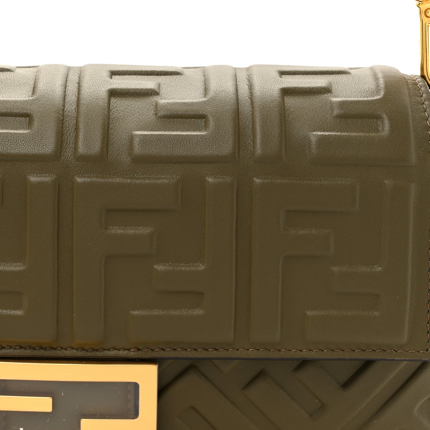 Fendi Nappa FF 1974 Embossed Baguette Avocado 8 of 10