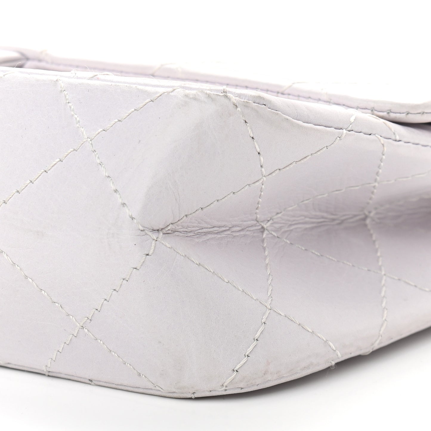 Aged Calfskin Quilted 50th Anniversary 2.55 Reissue 227 Flap White