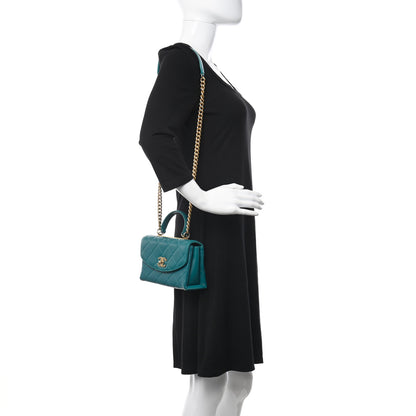Chanel Lambskin Quilted Small Trendy Spirit Top Handle Bag Green 2 of 12
