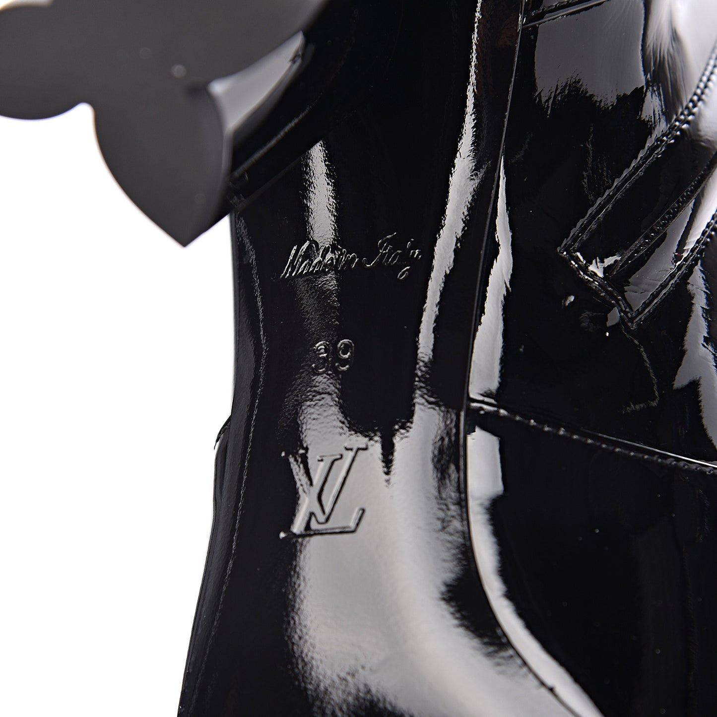 Patent Silhouette Ankle Boots 39 Black