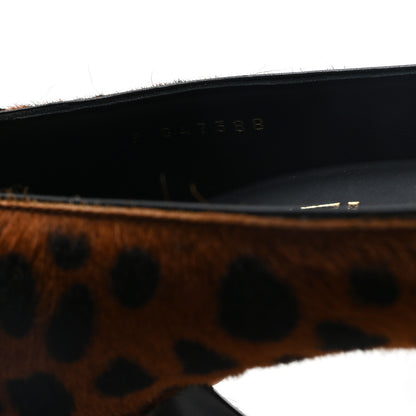 Chanel Pony Hair Lambskin Pumps 37.5 Brown Black 9 of 10