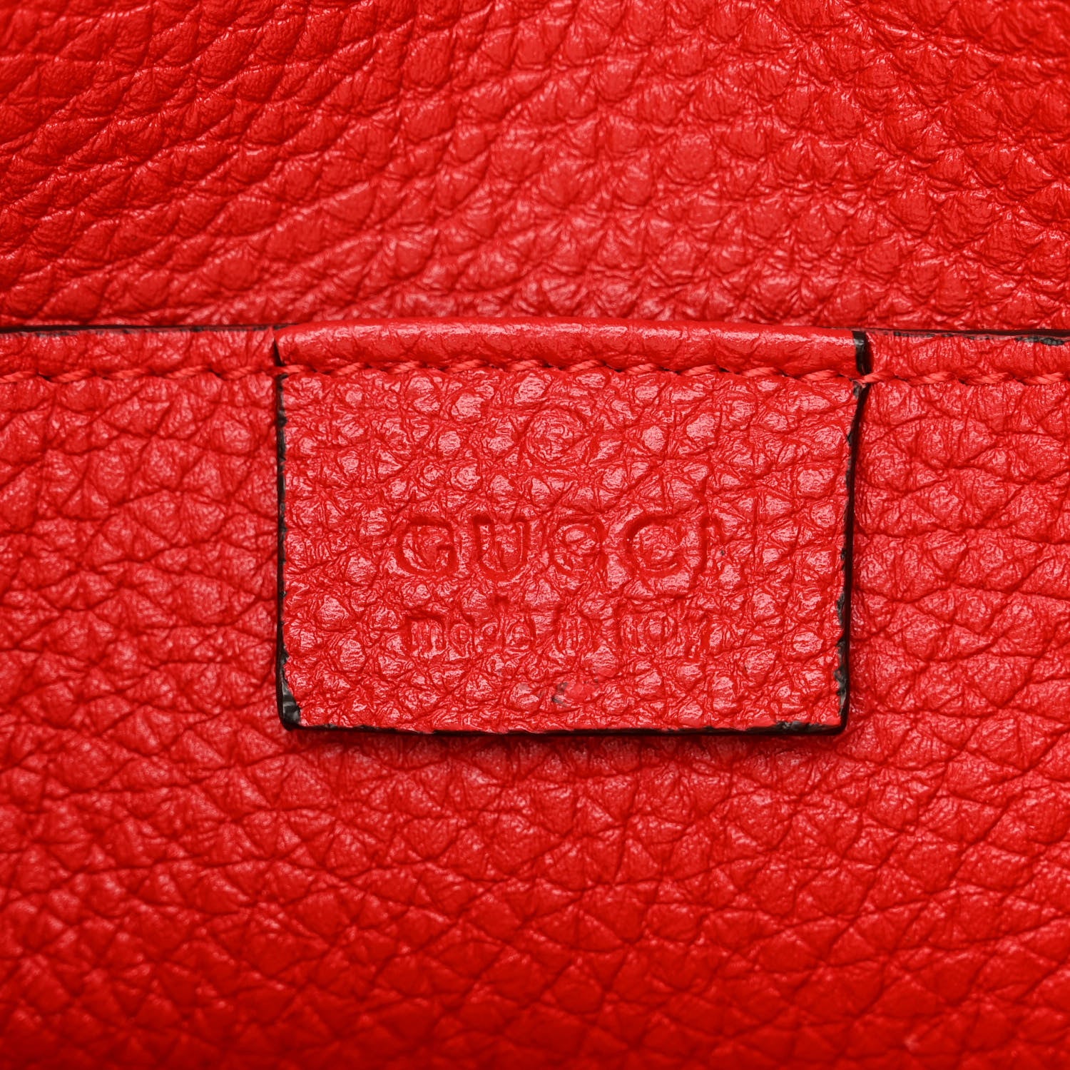 Gucci Grained Calfskin Large Bright Bit Flap Bag Red 6 of 10