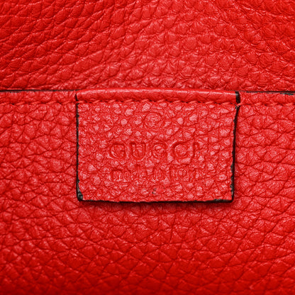 Gucci Grained Calfskin Large Bright Bit Flap Bag Red 6 of 10