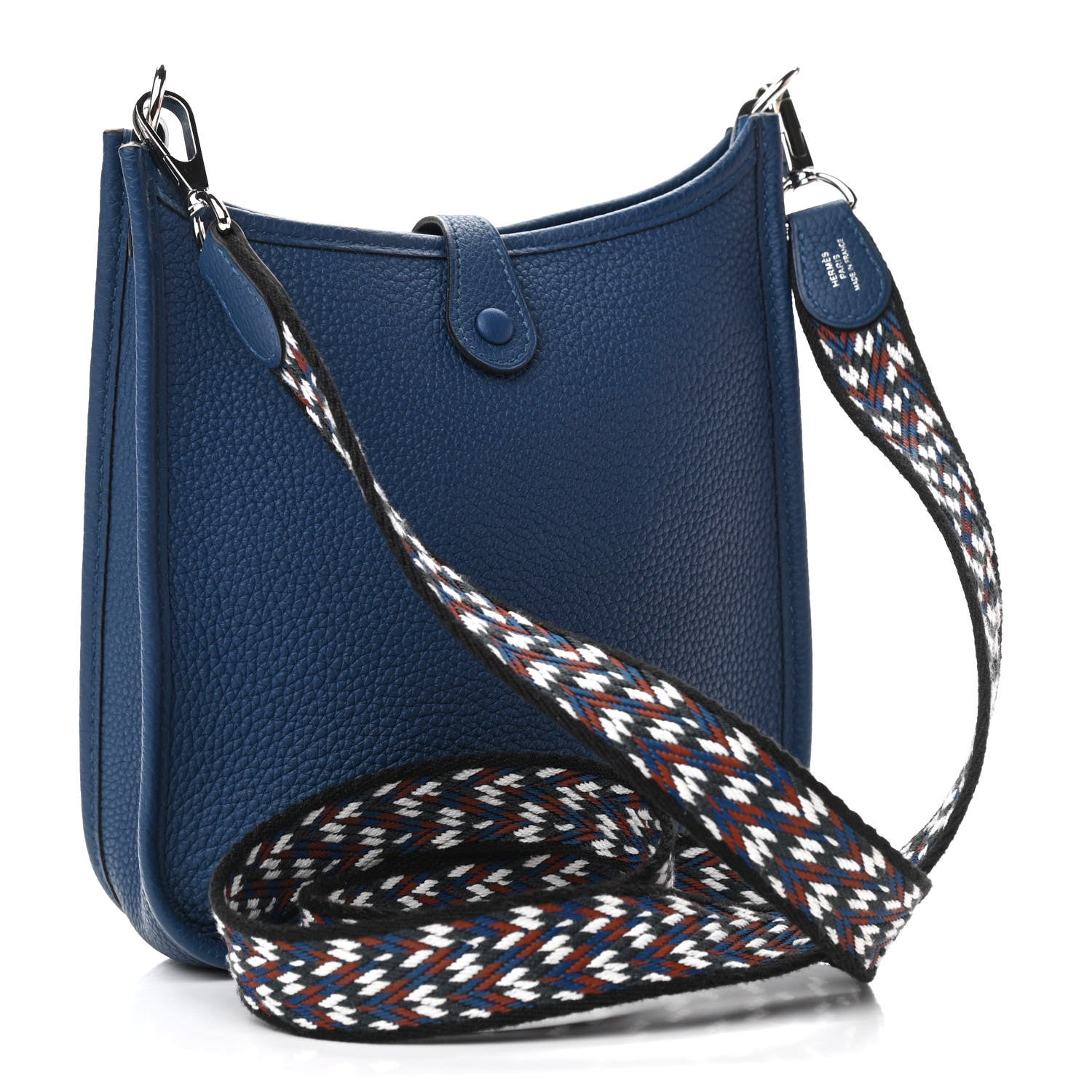 Hermes Taurillon Maurice Zigzag Evelyne TPM Bleu Black White Deep Bleu 4 of 12
