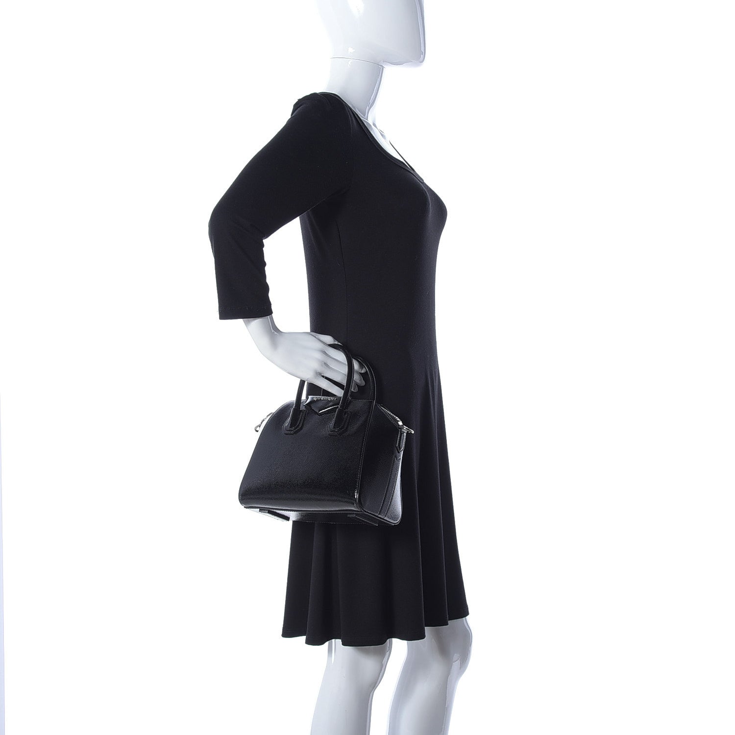 Givenchy Textured Patent Calfskin Mini Antigona Black 3 of 11