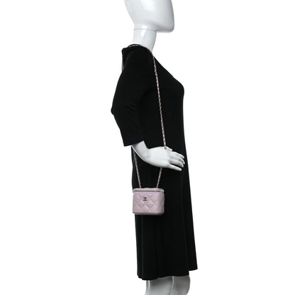 Chanel Caviar Quilted Mini Vanity Case With Chain Light Pink 2 of 9