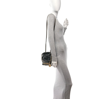 Chanel Shiny Calfskin Quilted Mini Chanel 22 Black 2 of 11