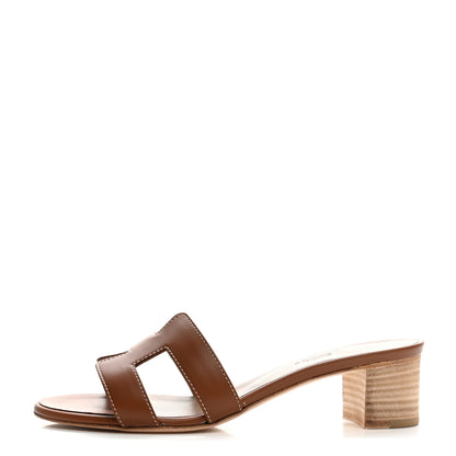 Hermes Calfskin Oasis Sandals 37 Gold 1 of 10