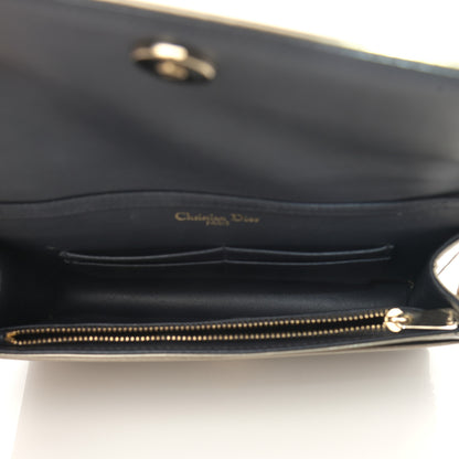 Christian Dior Metallic Patent Micro-Cannage Diorama Wallet on Chain Pouch Gold 4 of 14