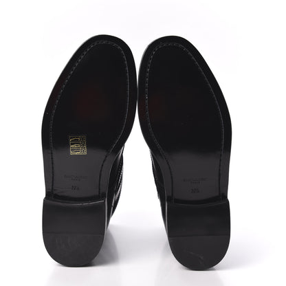 Saint Laurent Smooth Calfskin Studded Strap Rangers Boots 36.5 Black 5 of 8