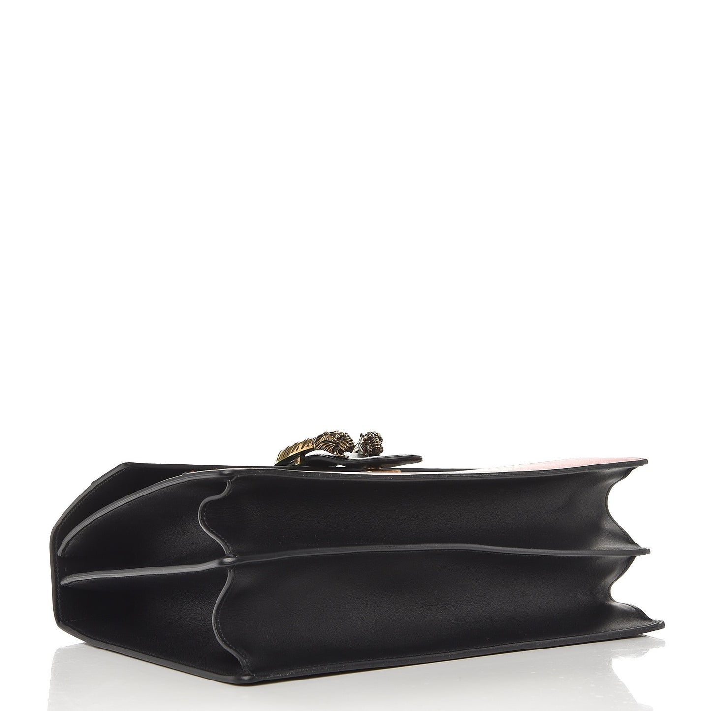 Calfskin Bamboo Web Large Dionysus Top Handle Bag Black Bright Evergreen Hibiscus Red