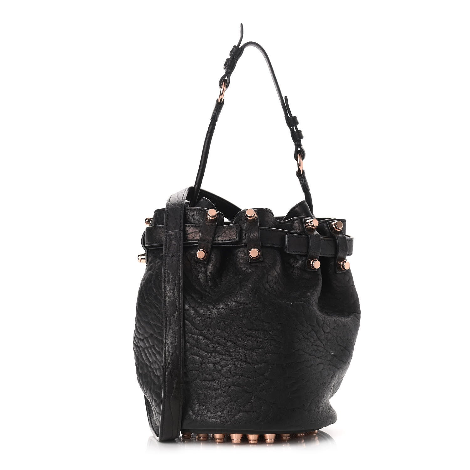 Alexander Wang Pebbled Lambskin Diego Bucket Black Rose Gold Hardware 1 of 13