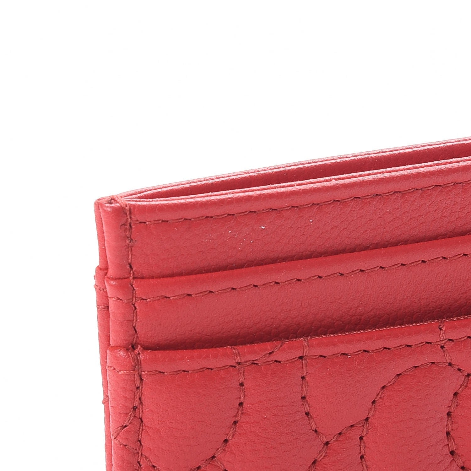 Chanel Caviar Camellia Quilted Card Holder Red 9 of 10