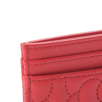 Chanel Caviar Camellia Quilted Card Holder Red 9 of 10