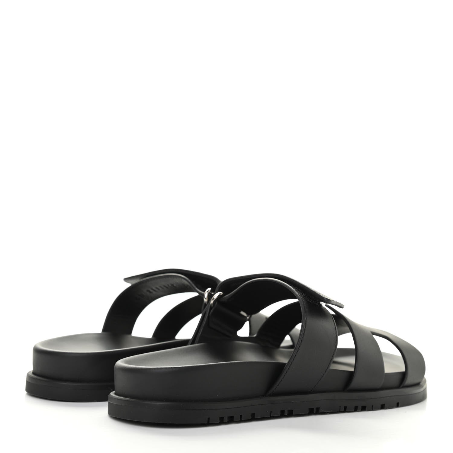 Hermes Calfskin Womens Chypre Sandals 37 Black 4 of 9