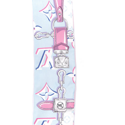 Louis Vuitton Silk Monogram Escale Perfect Match Bandeau Bleu Rose 3 of 5