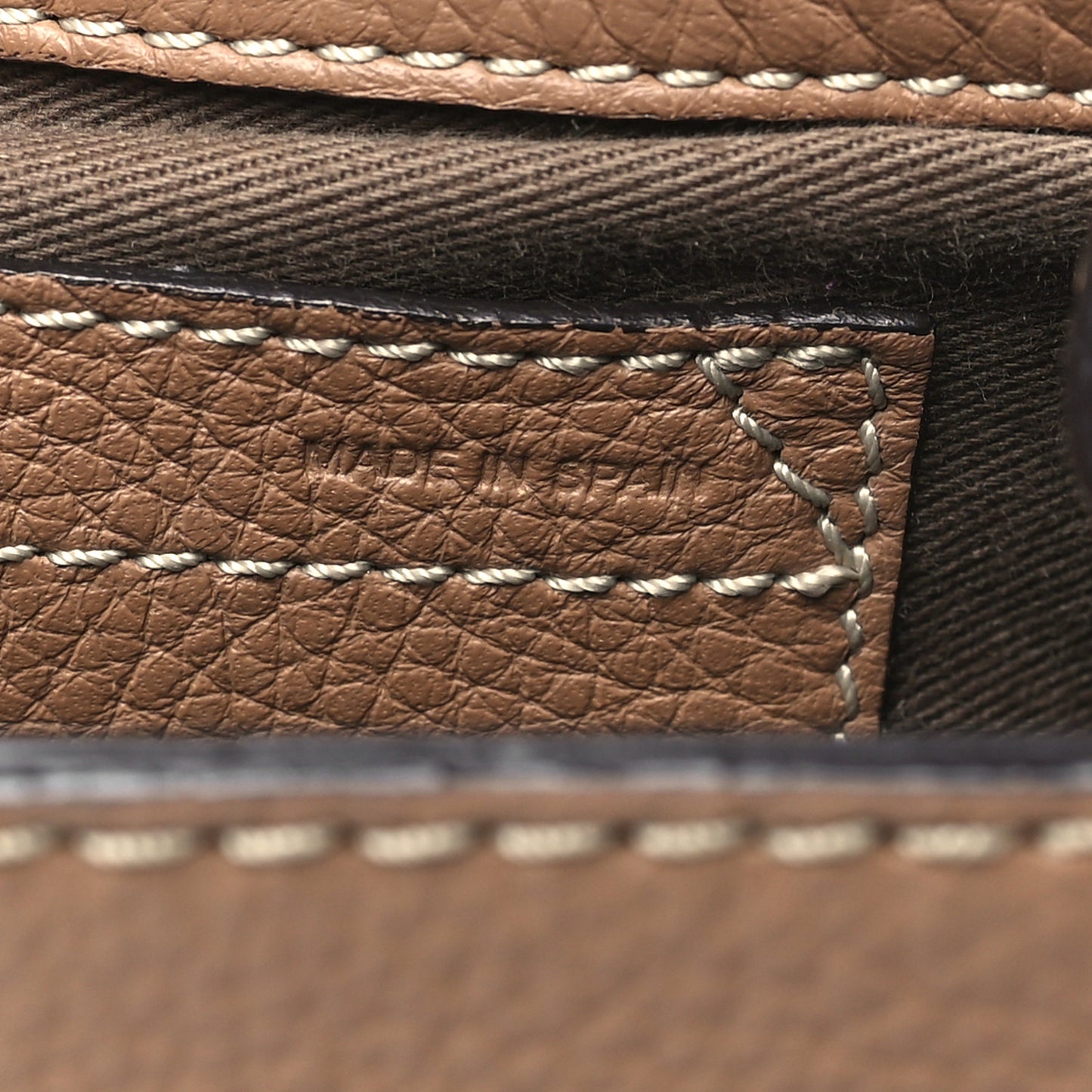 Grained Calfskin Small Marcie Saddle Bag Nut