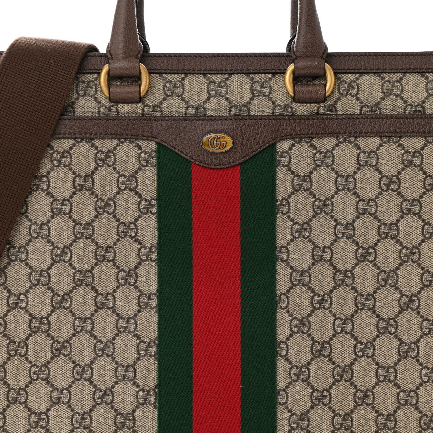 Gucci GG Supreme Monogram Web Ophidia Briefcase Beige New Acero 9 of 12