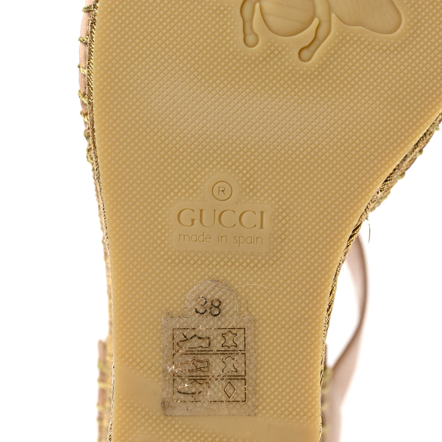 Malaga Kid Lifford Calfskin GG Espadrille Wedge Sandals 38 Skin Rose Dusty White