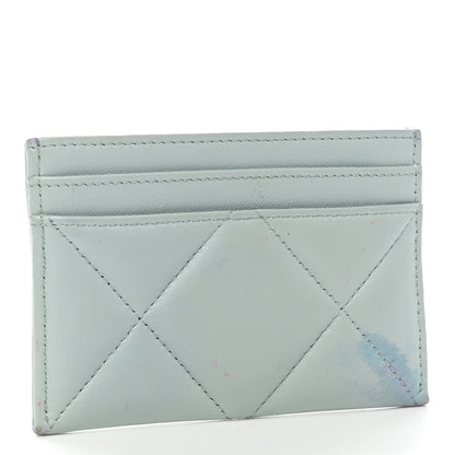 Chanel Lambskin Quilted Chanel 19 Card Holder Light Blue 3 of 13