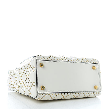 Christian Dior Calfskin Cannage Studded Medium Supple Lady Dior White 4 of 10