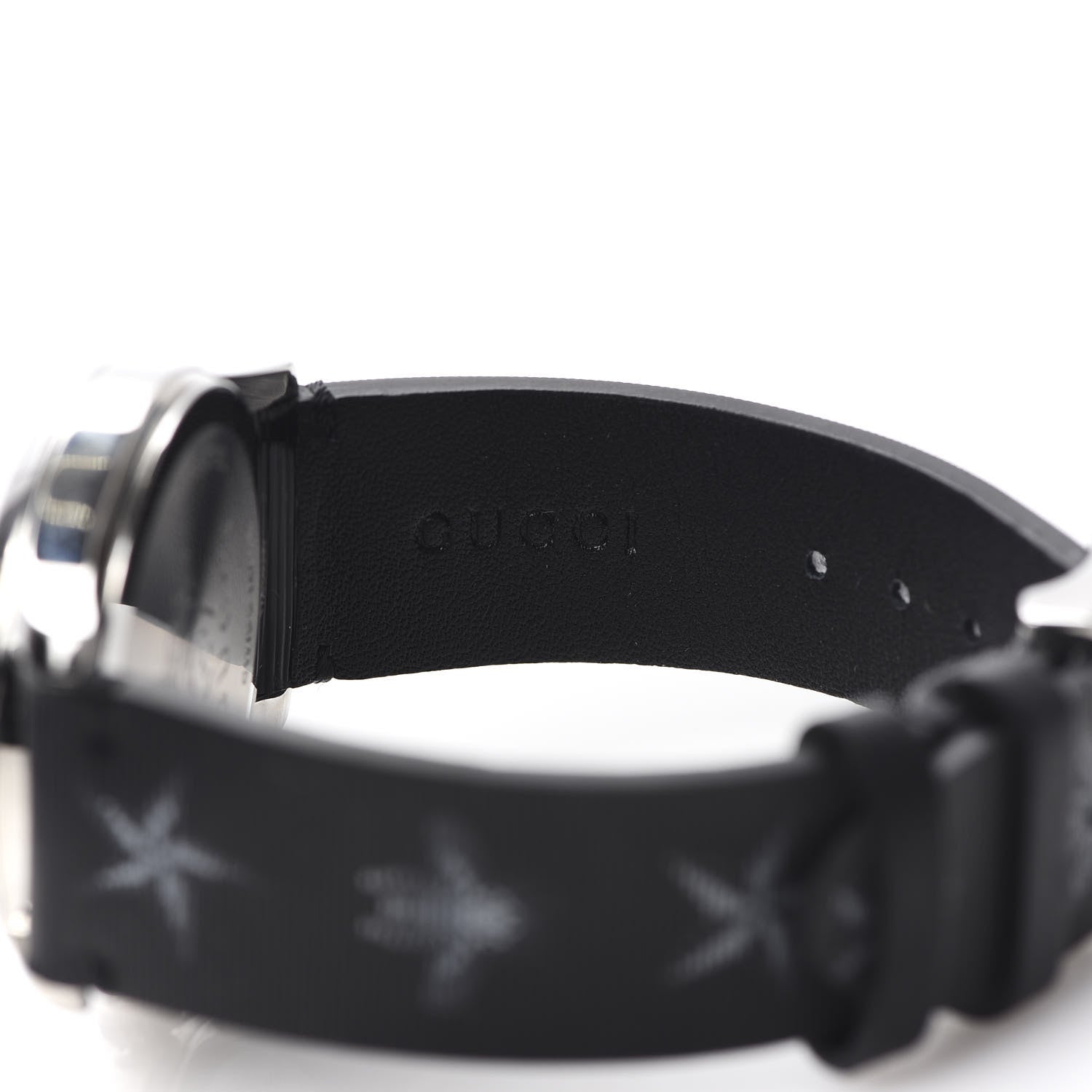 Gucci Stainless Steel Calfskin 38mm G-Timeless Bee Star Hologram Quartz Watch Black 6 of 8